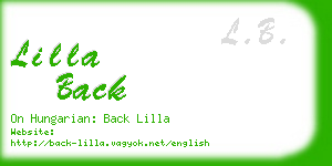 lilla back business card